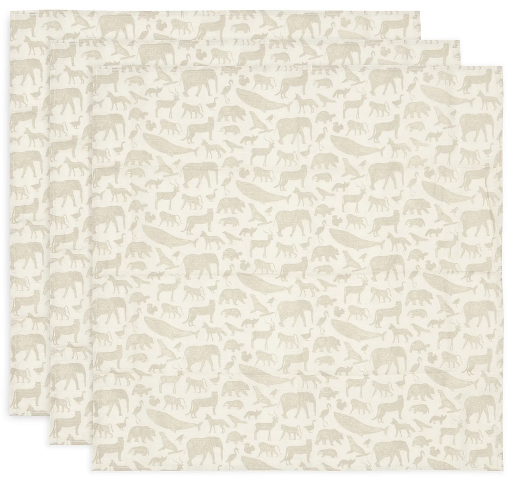 Plienky 3 ks 70x70 cm Animals Nougat