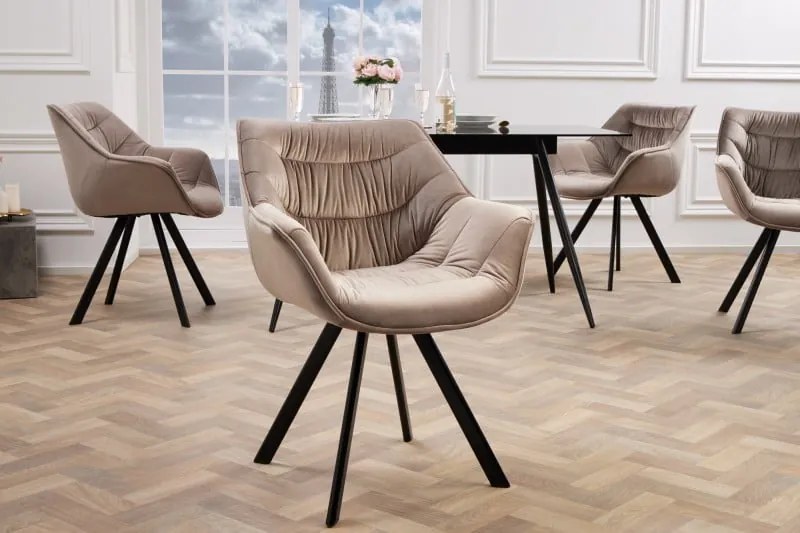 Stolička The Dutch Comfort velvet greige