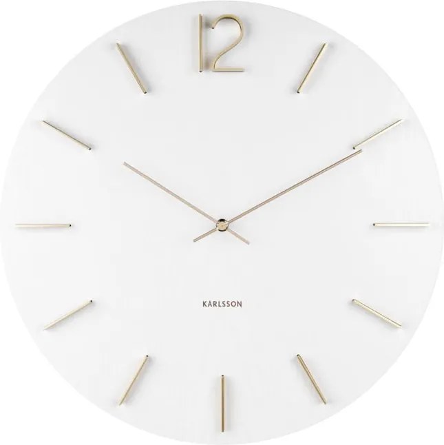 Biele nástenné hodiny Karlsson Meek, ⌀ 50 cm