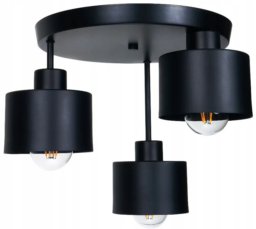 BERGE LED stropné svietidlo B7124 - 3xE27 - čierne