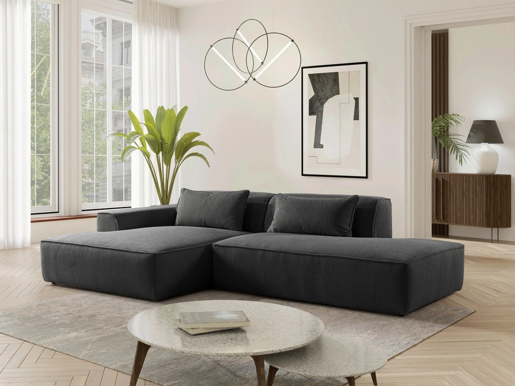 XXXLutz ROHOVÁ SEDAČKA, plast, textil, kompozitné drevo, antracitová MID.YOU - Sedačky - 000694009605
