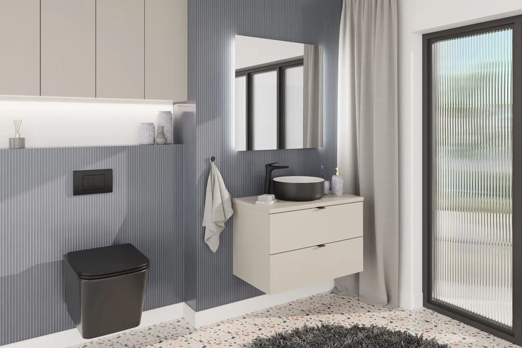 Závesná horná kúpeľňová skrinka Dalia Cashmere 80-30-1D kašmírová