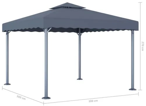 vidaXL Altánok 300x300 cm, antracitový-