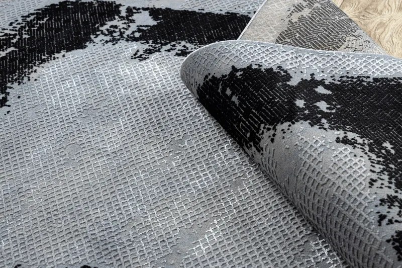 Dywany Łuszczów, Kusový koberec Core A004 Frame black/light grey, 180x270, šedá, chodba / predsieň