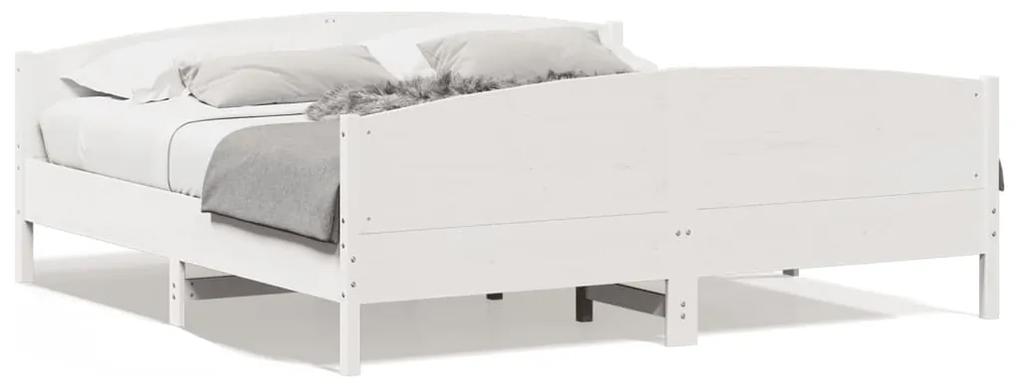 Rám postele s čelom biely 180x200 cm borovicový masív 3216165