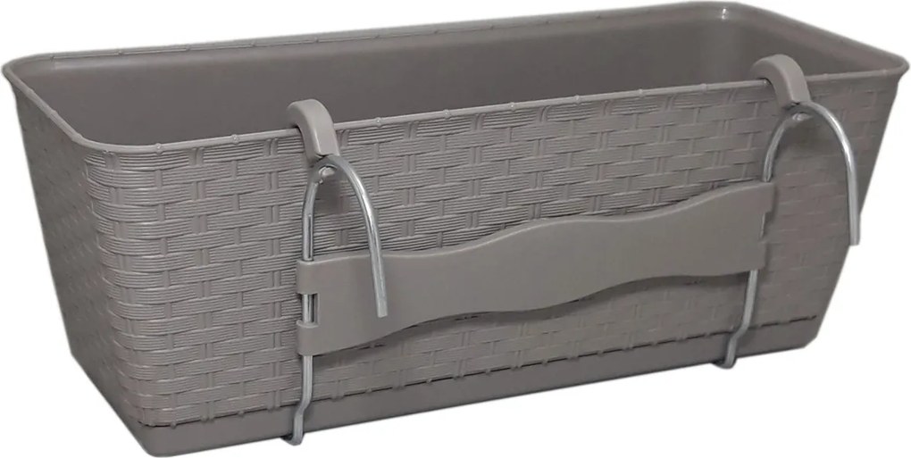 Plastový balkónový kvetináč DRL400PW 38,6 cm - mocca