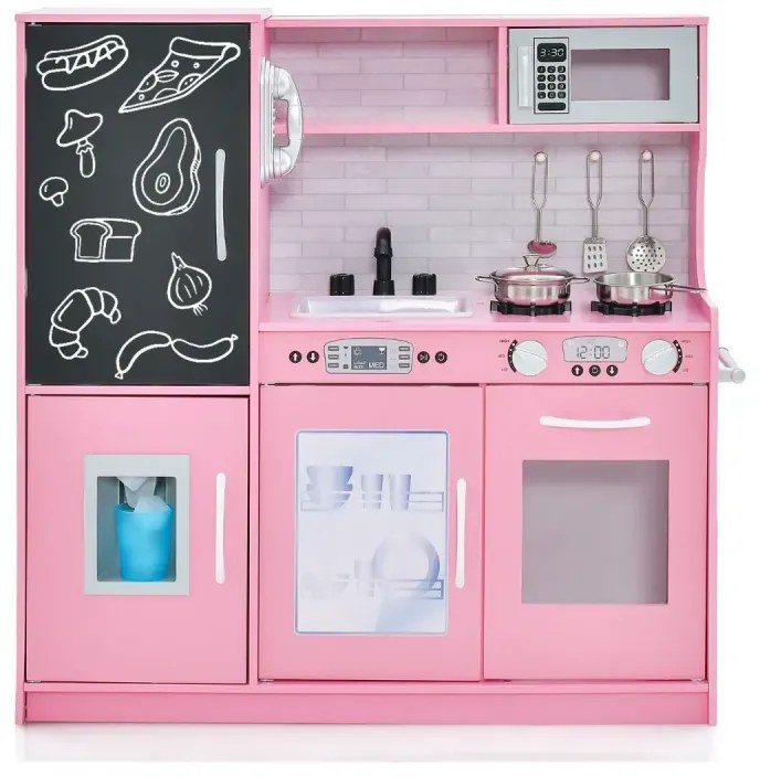 Kuchynka na hranie kuchynka hracia sada pre batoľatá s doskou 82 x 24 x 80 cm ružová