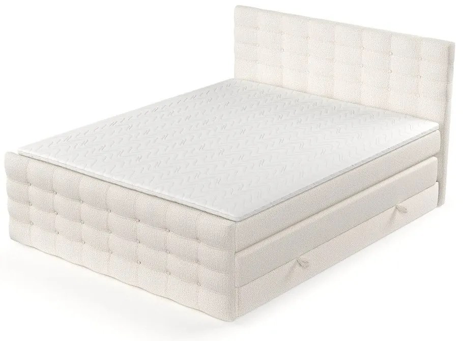 Krémová boxspring posteľ s úložným priestorom 200x200 cm Blend – Maison de Rêve