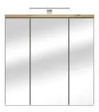 Nástenná kúpeľňová skrinka so zrkadlom VENOM zelená/dub artisan