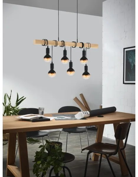 Eglo 43513 - Závesný luster na lanku TOWNSHEND 6xE27/60W/230V