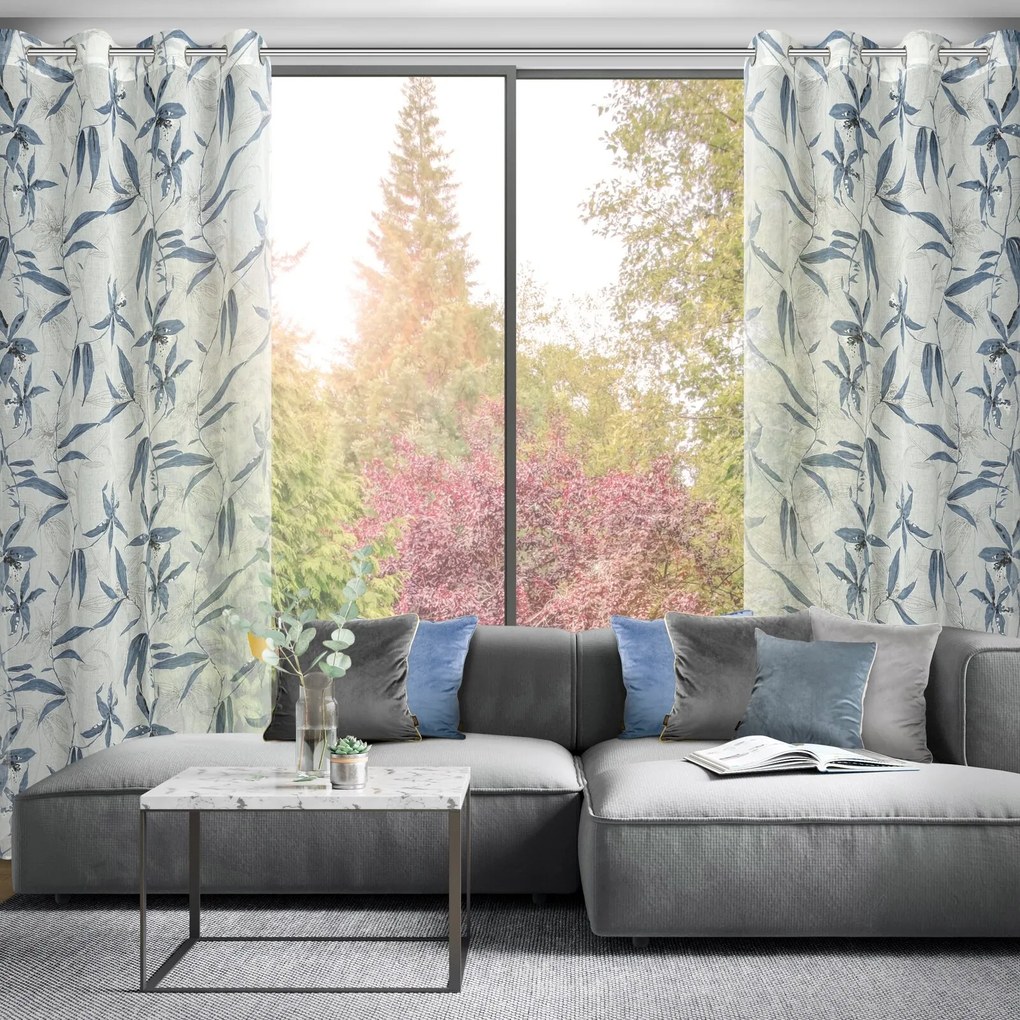 ZÁVES NA KRÚŽKOCH PATI 140X250 CM LISTY