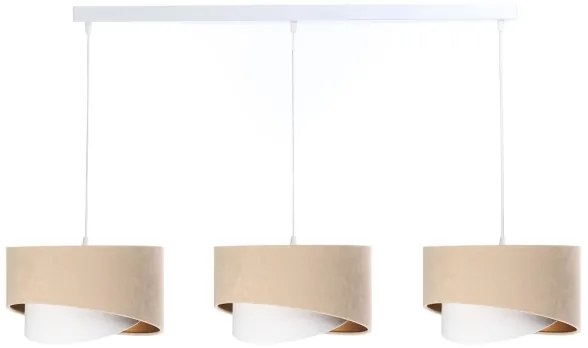 Luster na lanku GALAXY 3xE27/60W/230V béžová/biela/zlatá