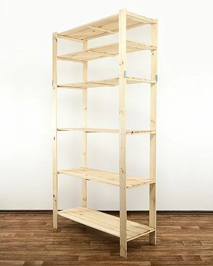 REGÁL DREVENÝ Maxi 6N 230x120x50 - BOROVICA