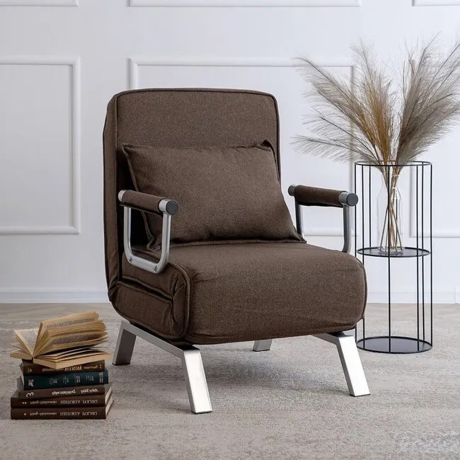 Polohovacie kreslo/lehátko Falun hnedé