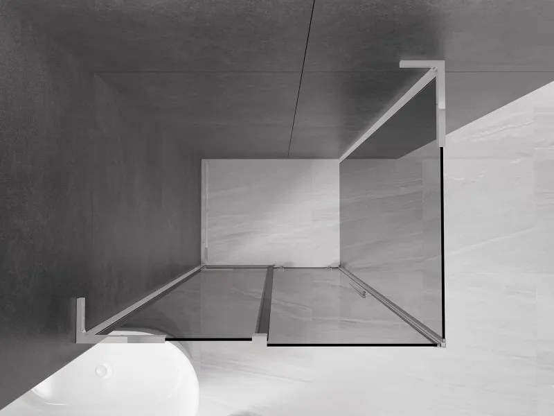 Mexen Velar L, sprchový kút s posuvnými dverami 120 x 85 cm, 8mm šedé sklo, chrómová, 871-120-085-43-01