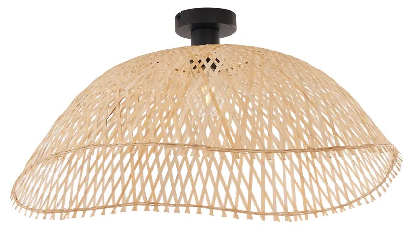 Art Deco stropné svietidlo čierne s prírodným bambusom 60 cm - Alka