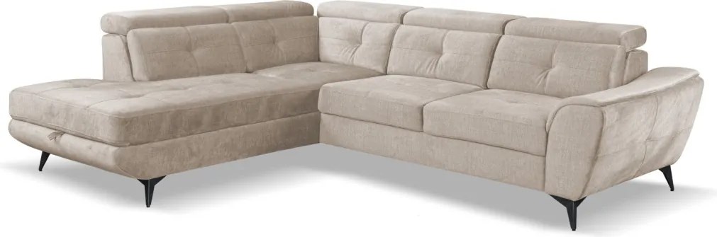 Rohová sedacia súprava Sergio, béžová látka, ľavý roh