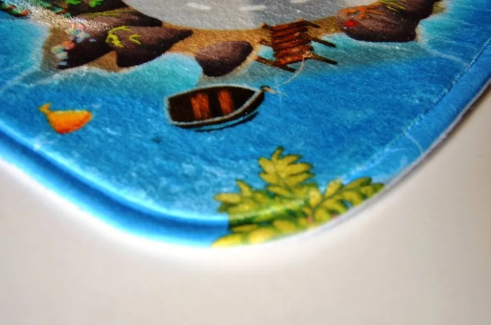 Vopi, Protišmykový kusový koberec Ultra Soft Mesto s plážou, 75x112, viacfarebná, detská izba