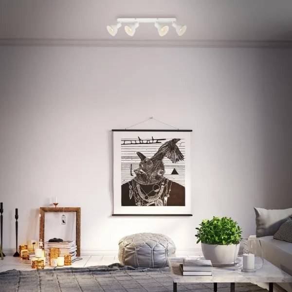 Brilo - Bodové svietidlo RETRO 4xE14/25W/230V biela