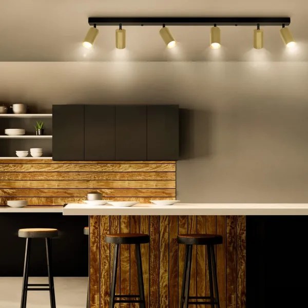 Brilagi - stmievateľné LED bodové svietidlo SELE GOLDEN 6xGU10/6,5W/230V čierna/zlatá