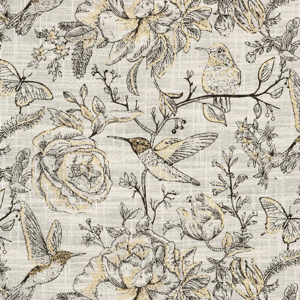 ZÁVES NA KRÚŽKOCH LUCINA 140X250 CM KVETY