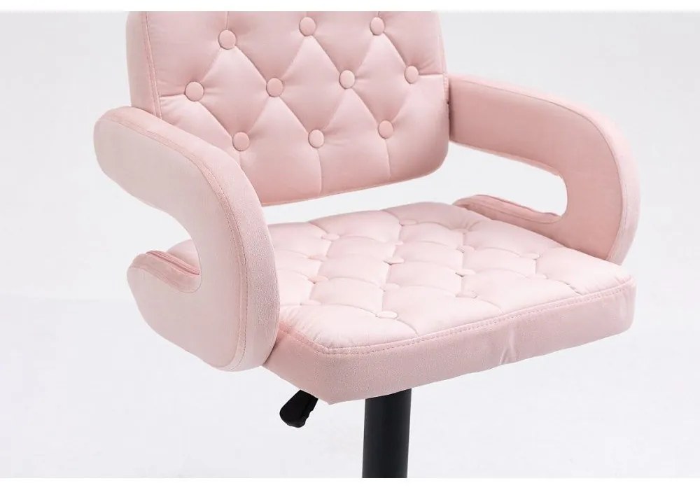 LuxuryForm DESIGN Stolička ADRIA VELUR na striebornej podstave s kolieskami - ružová