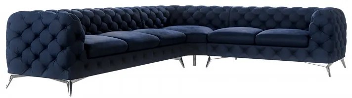 ROHOVÁ SEDAČKA CHESTERFIELD LARISSA PRAVÁ - ĽAVÁ GLOSS VELVET 1206 ZAMATOVÁ LÁTKA 323 X 264 cm