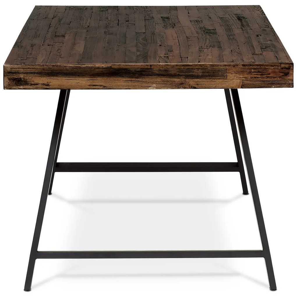 Autronic - Jídelní stůl, 180x90x76 cm, MDF deska, dýha odstín borovice, kovové nohy, černý lak - HT-536 PINE