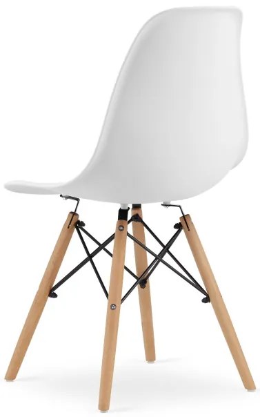 Jedálenský stôl TODI biely 80 cm so štyrmi stoličkami OSAKA biele / hnedé