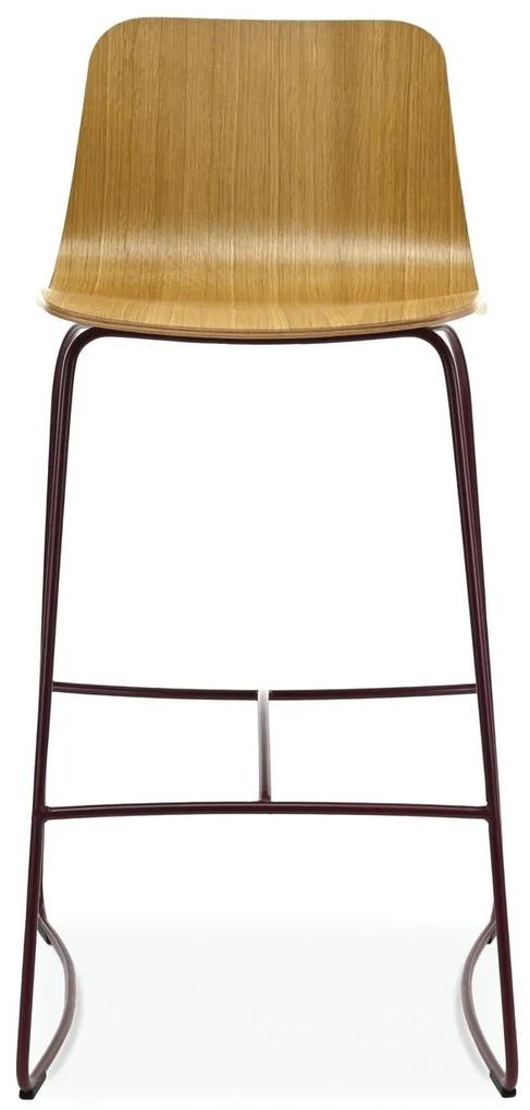 FAMEG Hips - BSTM-1802 - barová stolička Farba dreva: buk premium, Čalúnenie: koža L1