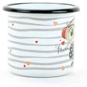 Belis Smaltovaný hrnček Sova music, 7 cm, 0,25 l