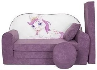 Detská pohovka KONÍK - fialová