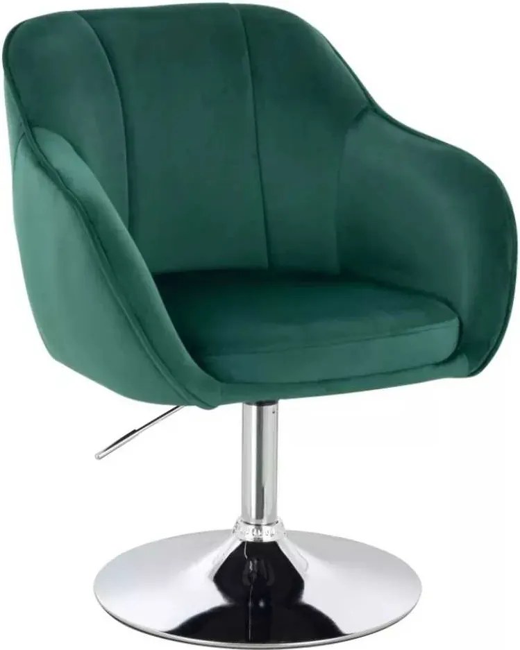 LuxuryForm DESIGN Stolička AVOLA VELUR na striebornom tanieri - zelená