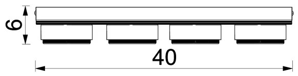 Stropné svietidlo SEMA 4xGX53/15W/230V čierna/hnedá/dub