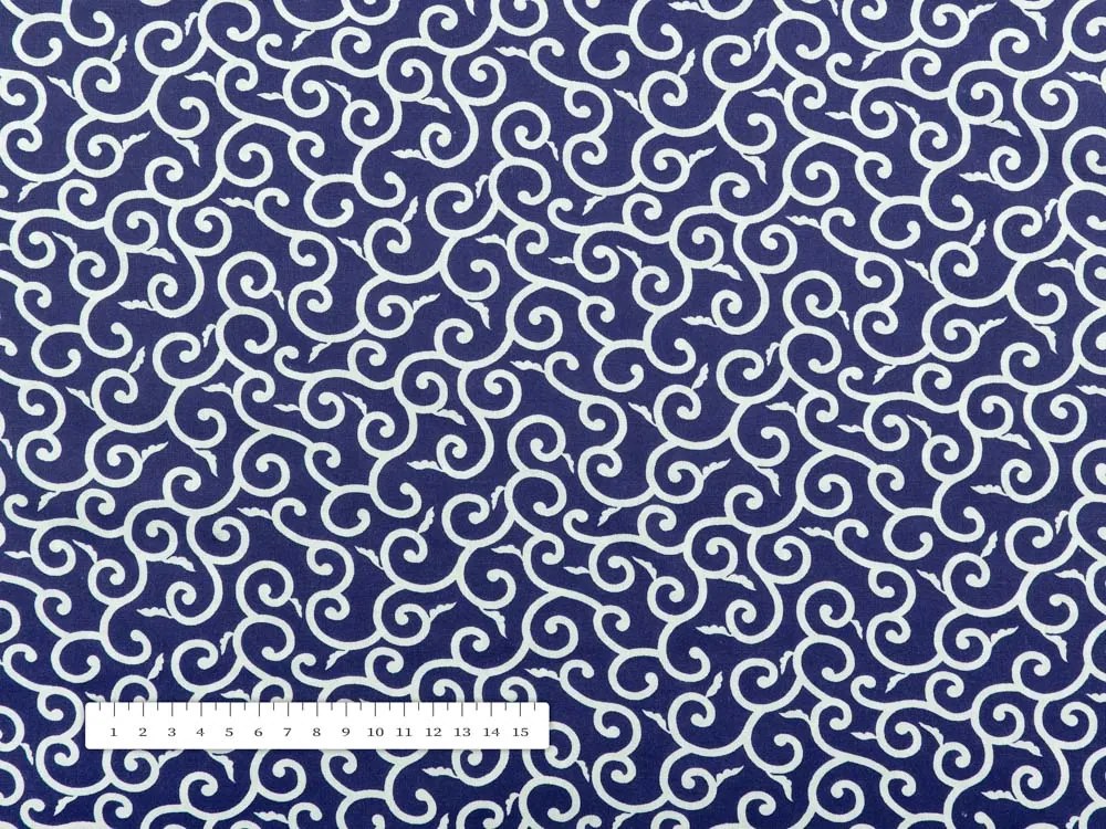 Biante Bavlnená obliečka na vankúš Sandra SA-257 Ornamenty na tmavo modrom 30 x 50 cm