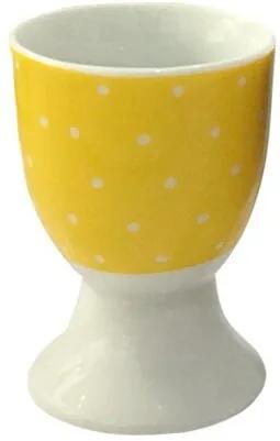 Altom Porcelánový stojanček na vajíčko Bodka, žltá