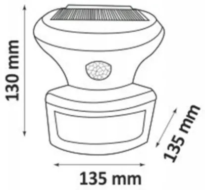 LED Solárny reflektor so senzorom LED/5W/3,7V 2000 mAh IP44