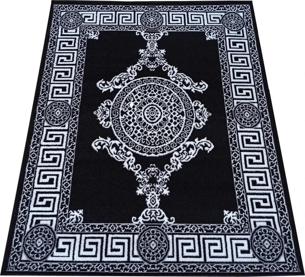 Kusový koberec HASTE Meander - čierny