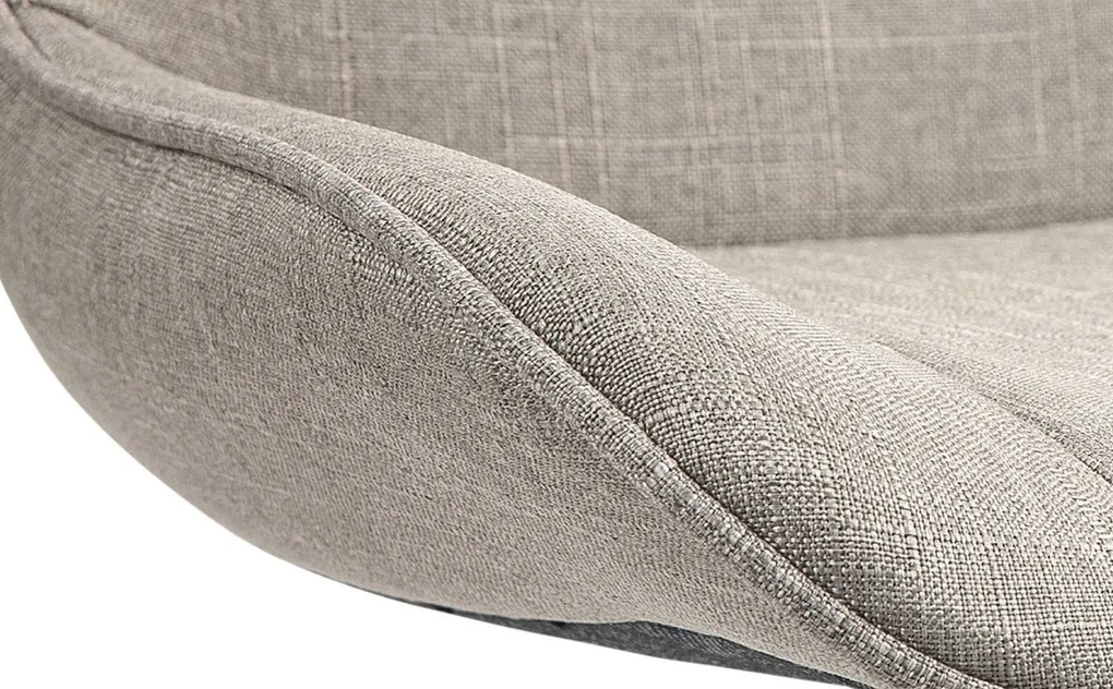Design-Shop 2x Barová stolička Vonore - látka, chróm - Sivo hnedá (Taupe)