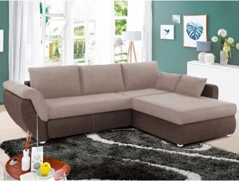 Rohová sedacia súprava Torgau, hnedá/béžová tkanina%