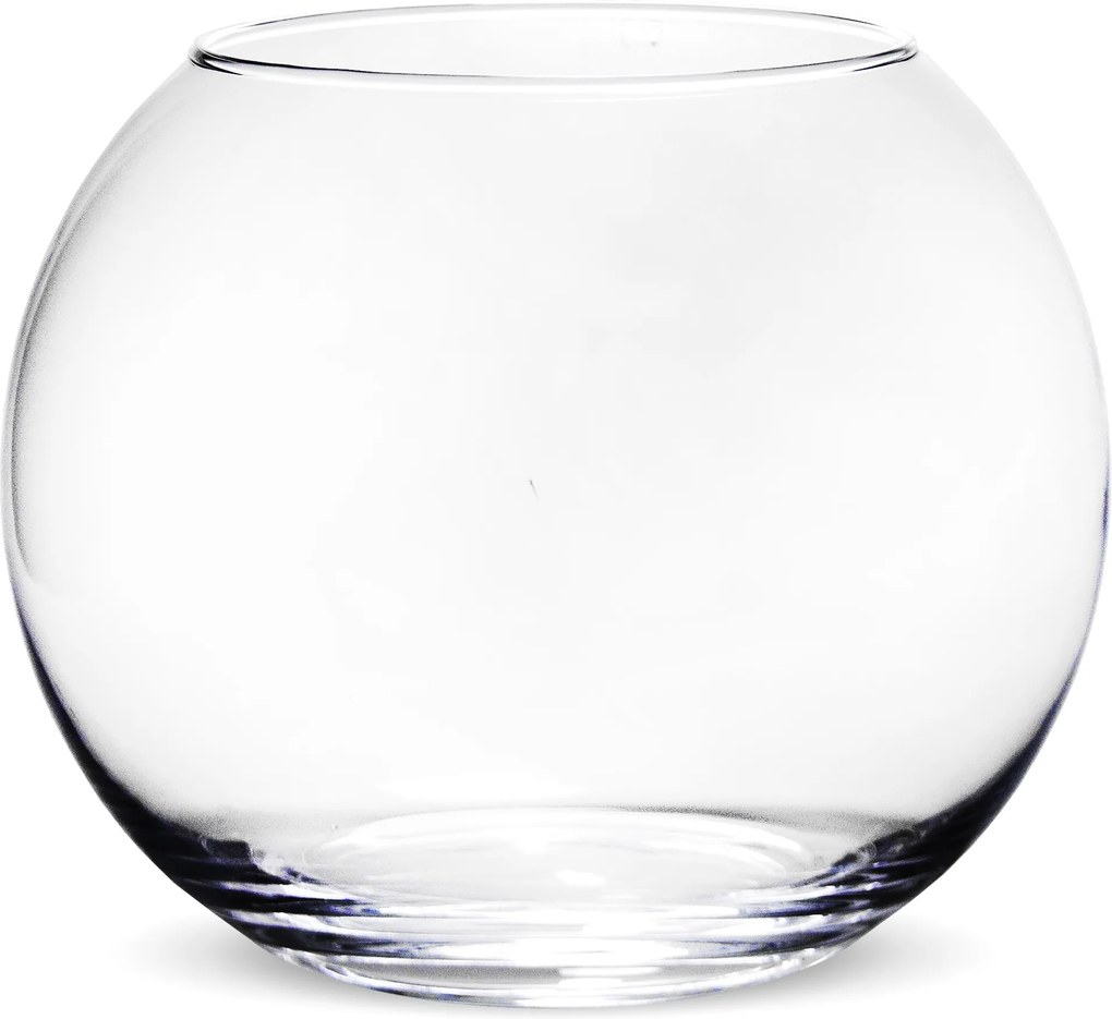 Sklenená váza priehľadná guľa,19x21x21cm