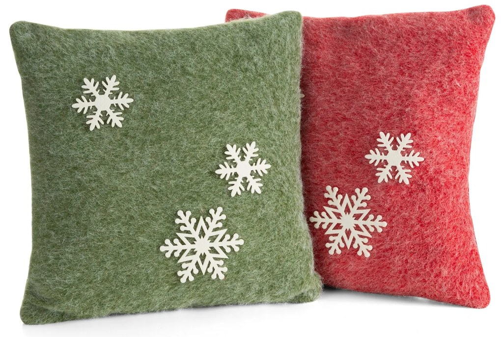 EUROFIRANY VIANOČNÁ DEKORAČNÁ OBLIEČKA NA VANKÚŠ SNOWFLAKE4 40X40 CM VZOROVANÁ