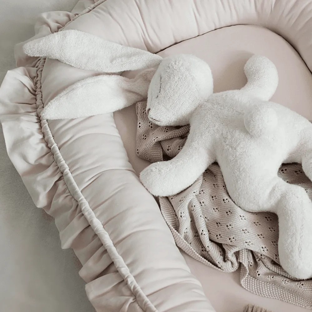 Saténovo bavlnené hniezdo pre bábätká púdrovo ružová