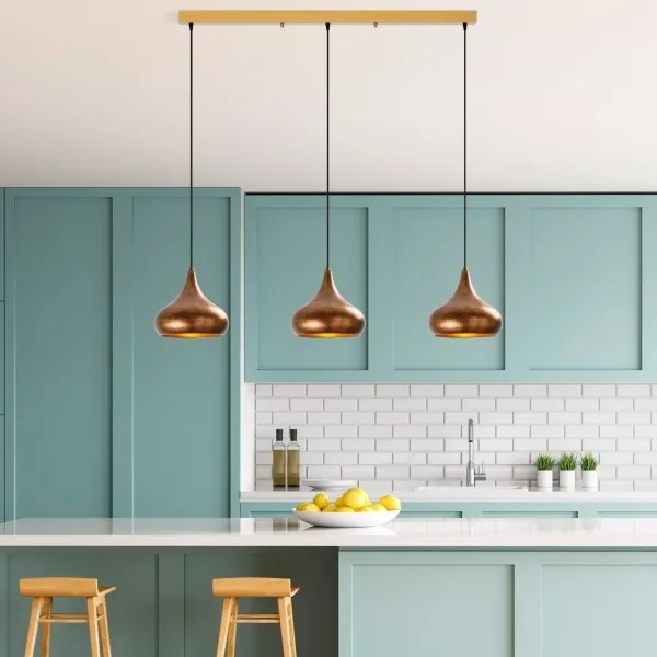 Závesný luster na lanku MUBA 3xE27/40W/230V medený