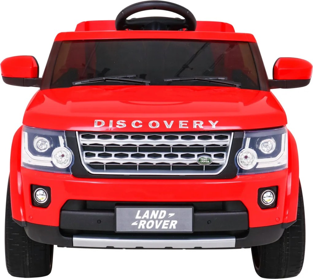 Ramiz Land Rover Discovery Elektrické auto pre deti, červené SUV + diaľkové ovládanie