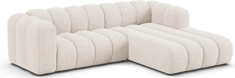 Krémovobiela ženilková rohová pohovka (pravý roh/s leňoškou) Lupine – Micadoni