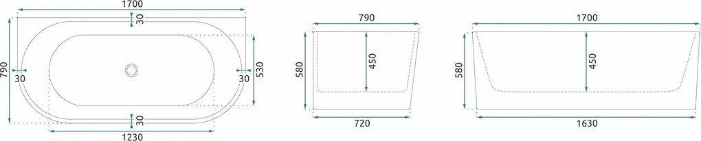 Rea Rea, Akrylová vaňa VENETA 170cm, KPL-W7254