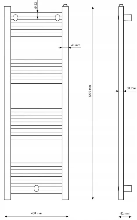 Gamma Puerto, vykurovacie teleso 400x1200 mm, 459 W, zlatá lesklá, GMA-GRZE-GD-40120