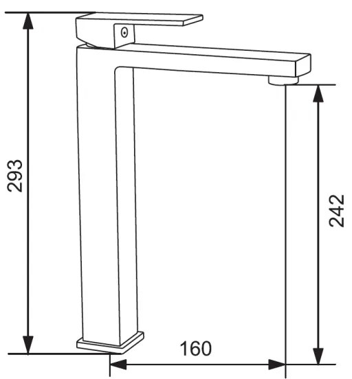 Mexen Uno, vysoká umývadlová batéria h-293, chrómová, 71410-00