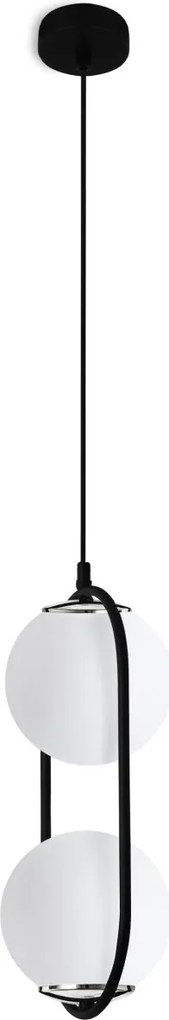 Závesné svietidlo Florence, 2x biele sklenené tienidlo, b/ch, U